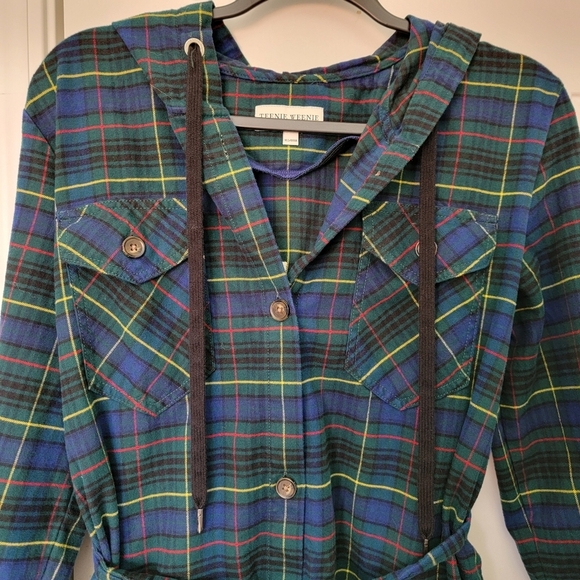 Teenie Weenie Tartan Plaid Hooded Button Tie Robe Dress Kate & Love 97 OS M/L - Picture 2 of 11